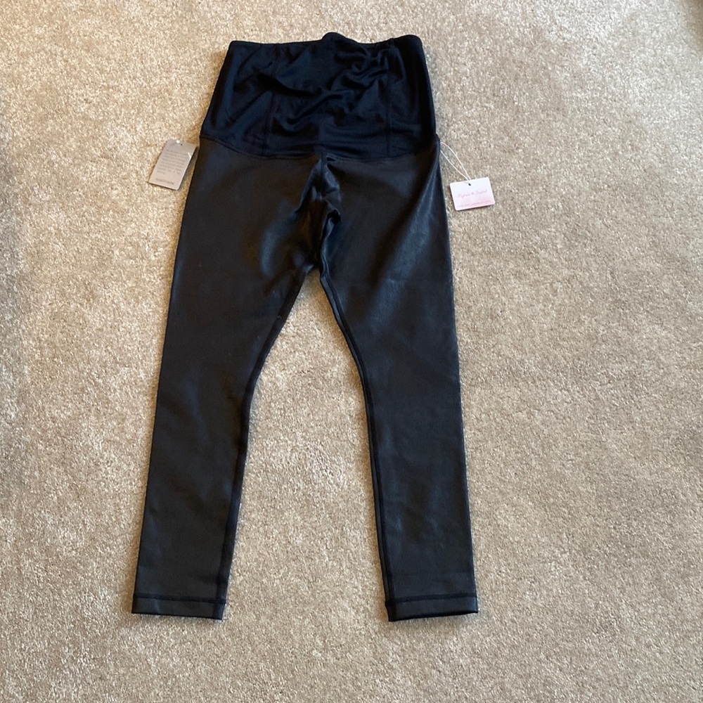 New, with tags! Ingrid & Isabel faux leather maternity leggings